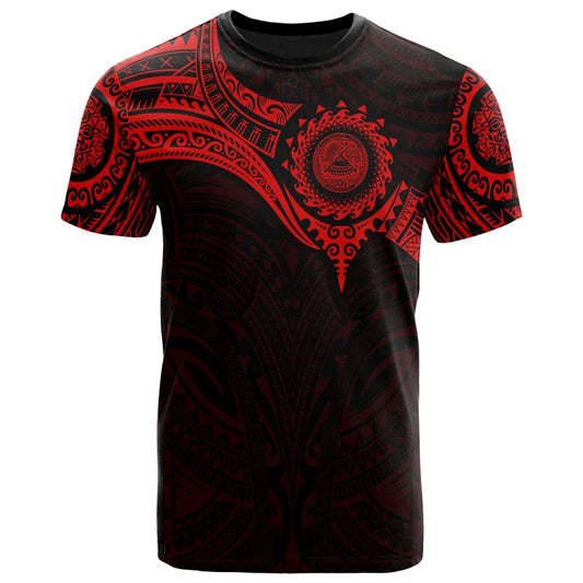 Samoa Tribal Pattern Black & Red T-Shirt (Adults / Kids)