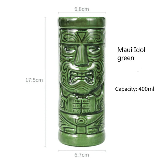 Maui Idol Tiki Mug 400ml Green Ceramic Cocktail Cup