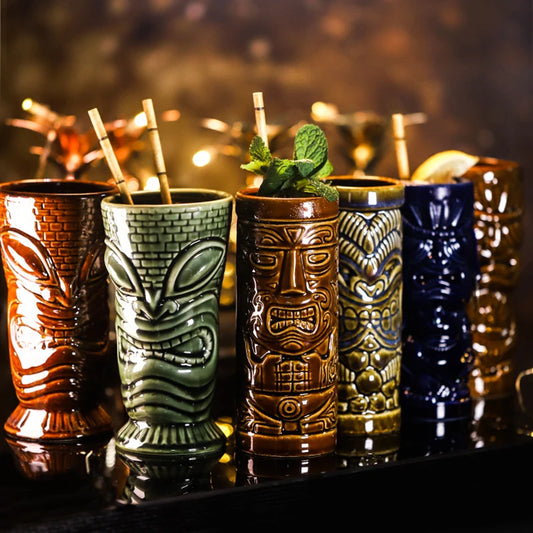 Aimar Tiki Mug 400ml Brown Ceramic Cocktail Cup