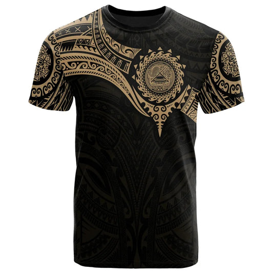 Samoa Tribal Pattern Black & Beige T-Shirt (Adults / Kids)